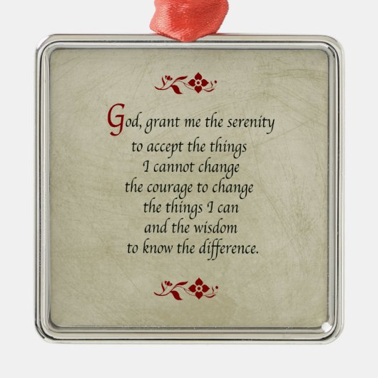 Serenity Prayer/ stijl Metalen Ornament (Voorkant)