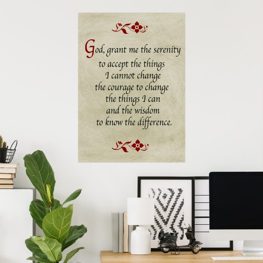 Serenity Prayer/ stijl Poster (Thuiskantoor)
