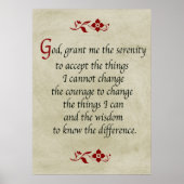 Serenity Prayer/ stijl Poster (Voorkant)