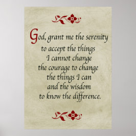 Serenity Prayer/ stijl Poster