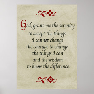 Serenity Prayer/ stijl Poster