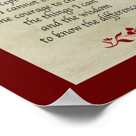 Serenity Prayer/ stijl Poster (Hoek)