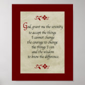 Serenity Prayer/ stijl Poster (Voorkant)