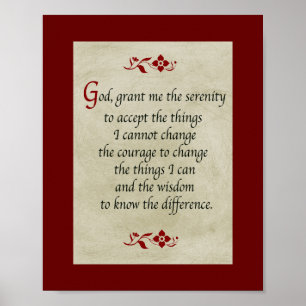 Serenity Prayer/ stijl Poster