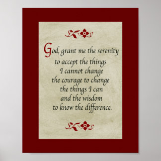 Serenity Prayer/ stijl Poster