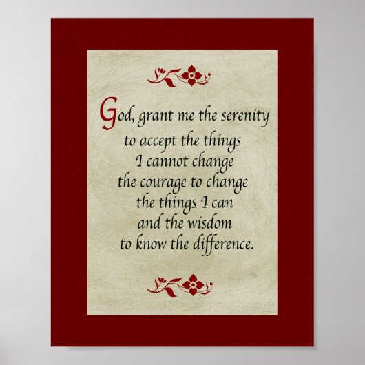 Serenity Prayer/ stijl Poster (Voorkant)