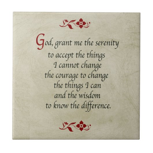 Serenity Prayer/ stijl Tegeltje (Voorkant)