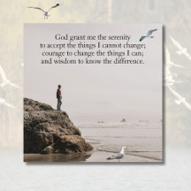Serenity Prayer Strandtafereel met Zeemeeuwen