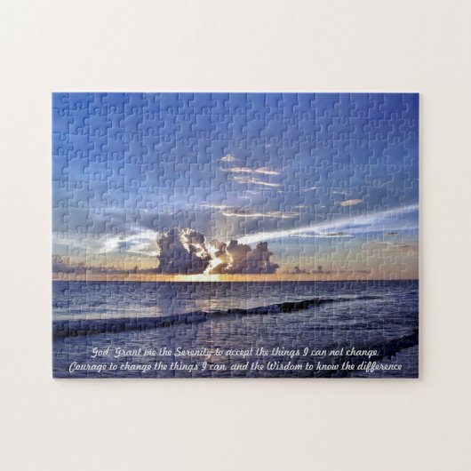 Serenity Prayer - Strandzonsondergang Legpuzzel (Horizontaal)