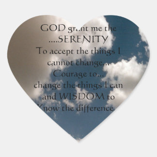Serenity Prayer Summer Sky Hart Sticker