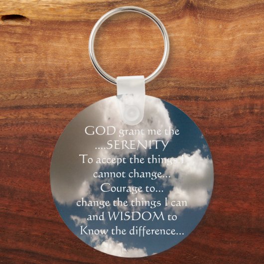 Serenity Prayer Summer Sky Sleutelhanger (Voorkant)