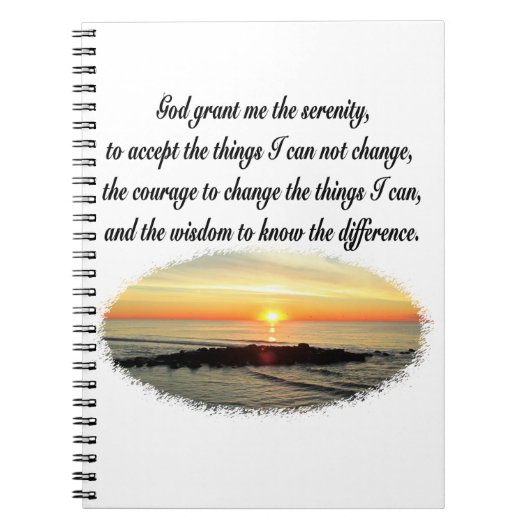 SERENITY PRAYER SUNRISE FOTODESIGN NOTITIEBOEK (Voorkant)