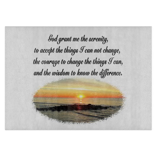 SERENITY PRAYER SUNRISE FOTODESIGN SNIJPLANK (Voorkant)