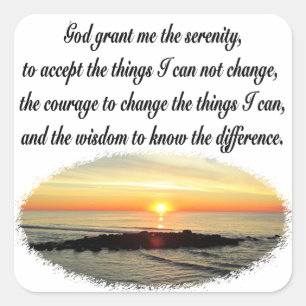 SERENITY PRAYER SUNRISE FOTODESIGN VIERKANTE STICKER