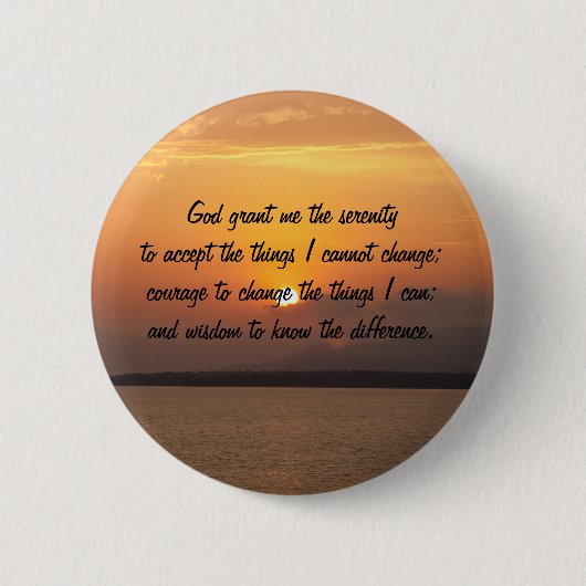Serenity Prayer Sunset Ronde Button 5,7 Cm (Voorkant)