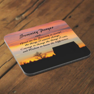 Serenity Prayer Sunset Silhouette Landschap Bier Onderzetter