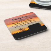 Serenity Prayer Sunset Silhouette Landschap Bier Onderzetter (Linkerzijde)