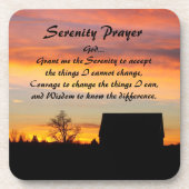 Serenity Prayer Sunset Silhouette Landschap Bier Onderzetter (Voorkant)