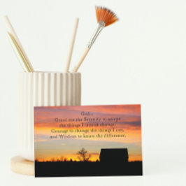 Serenity Prayer Sunset Silhouette Landschap Blank Kaart