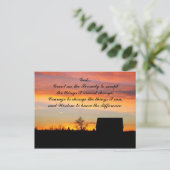 Serenity Prayer Sunset Silhouette Landschap Briefkaart (Staand voorkant)