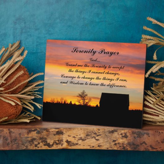 Serenity Prayer Sunset Silhouette Landschap Fotoplaat (Zijkant)