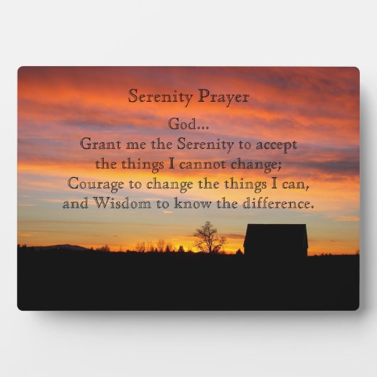 Serenity Prayer Sunset Silhouette Landschap Fotoplaat (voorkant)