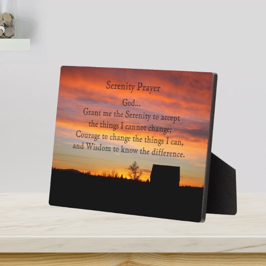 Serenity Prayer Sunset Silhouette Landschap Fotoplaat
