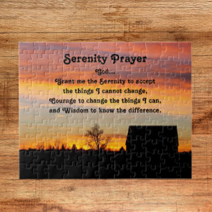 Serenity Prayer Sunset Silhouette Landschap Legpuzzel