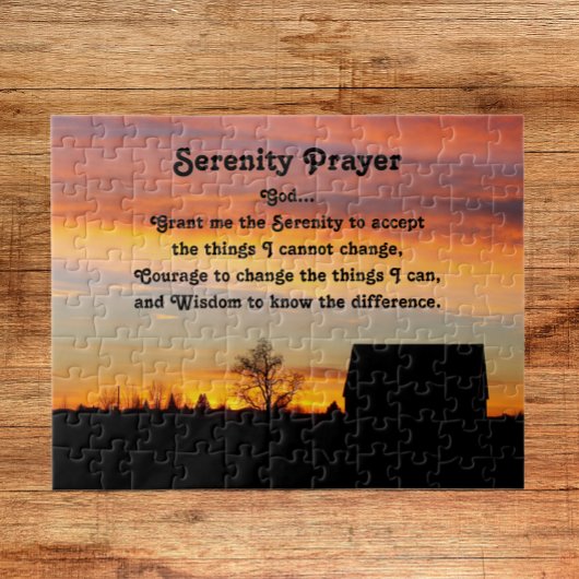 Serenity Prayer Sunset Silhouette Landschap Legpuzzel