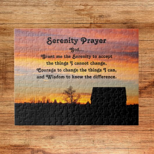 Serenity Prayer Sunset Silhouette Landschap Legpuzzel