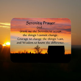 Serenity Prayer Sunset Silhouette Photo Magnet Magneet