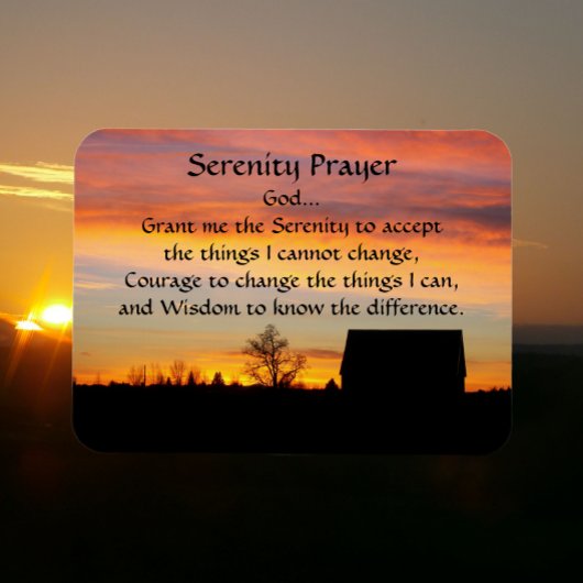 Serenity Prayer Sunset Silhouette Photo Magnet Magneet