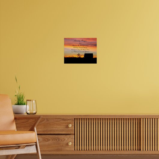Serenity Prayer Sunset Silhouette Photographic Poster (Woonkamer 2)