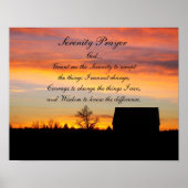 Serenity Prayer Sunset Silhouette Photographic Poster (Voorkant)