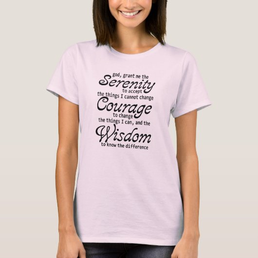 Serenity Prayer T-shirt inspirerend design (Voorkant)