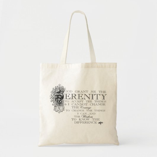 Serenity Prayer Tote Bag (Voorkant)
