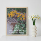 Serenity Prayer Tuin Bench Bloemen Foto Afdruk