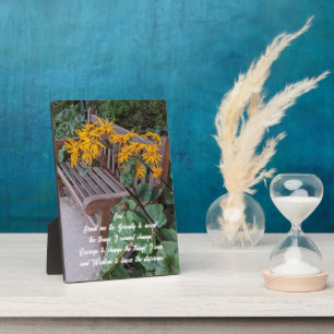 Serenity Prayer Tuin Bench Bloemen Fotoplaat