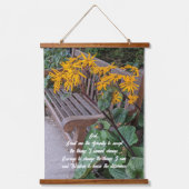 Serenity Prayer Tuin Bench Bloemen Hangend Wandkleed (Voorkant)