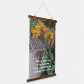Serenity Prayer Tuin Bench Bloemen Hangend Wandkleed (Gebogen)