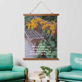 Serenity Prayer Tuin Bench Bloemen Hangend Wandkleed