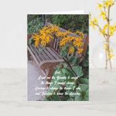 Serenity Prayer Tuin Bench Bloemen Kaart (Gele Bloem)