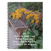 Serenity Prayer Tuin Bench Bloemen Notitieboek (Voorkant)