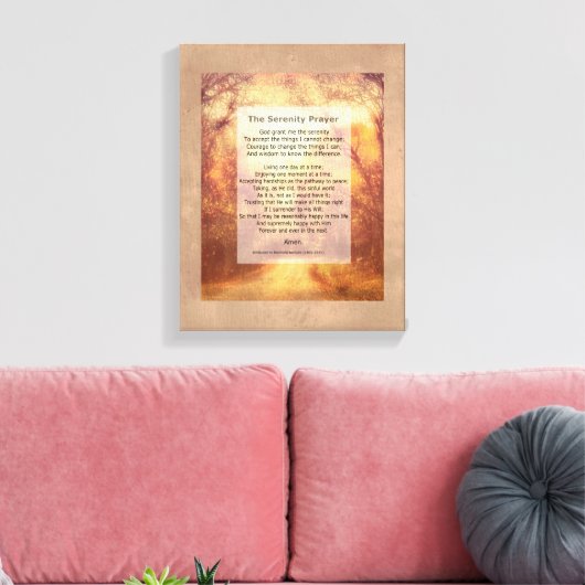 Serenity Prayer verpakte canvaskunst met quote Canvas Afdruk (Insitu (Woonkamer))