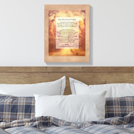 Serenity Prayer verpakte canvaskunst met quote Canvas Afdruk (Insitu (Slaapkamer))