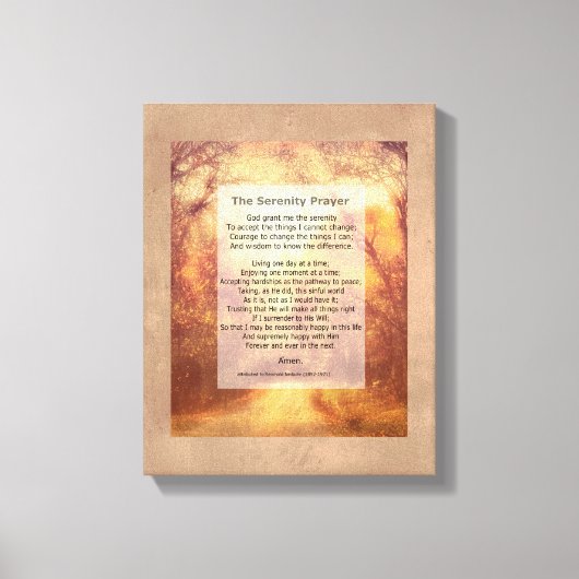 Serenity Prayer verpakte canvaskunst met quote Canvas Afdruk (Voorkant)