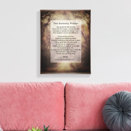 Serenity Prayer verpakte canvaskunst met quote Canvas Afdruk (Insitu (Woonkamer))
