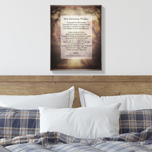 Serenity Prayer verpakte canvaskunst met quote Canvas Afdruk (Insitu (Slaapkamer))