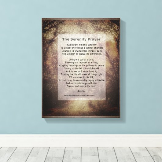 Serenity Prayer verpakte canvaskunst met quote Canvas Afdruk (Insitu (Houten vloer))