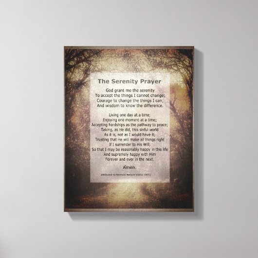 Serenity Prayer verpakte canvaskunst met quote Canvas Afdruk (Voorkant)